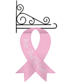 Pink Ribbon - Support Inspirational Vertical Applique Decorative Flags HG115045