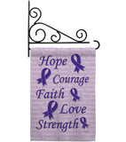 Hope, Faith, Courage (Purple) - Support Inspirational Vertical Impressions Decorative Flags HG115091 Made In USA