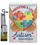 Understand Autism Awareness - Support Inspirational Vertical Impressions Decorative Flags HG115131 Made In USA