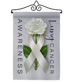 Lung Cancer Awareness - Support Inspirational Vertical Impressions Decorative Flags HG115207 Made In USA