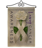 Lung Cancer Awareness - Support Inspirational Vertical Impressions Decorative Flags HG115207 Made In USA