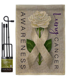 Lung Cancer Awareness - Support Inspirational Vertical Impressions Decorative Flags HG115207 Made In USA