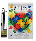 Support Autism Day - Support Inspirational Vertical Impressions Decorative Flags HG115221 Made In USA