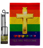 All Are Welcome - Support Inspirational Vertical Impressions Decorative Flags HG115248 Made In USA