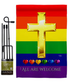 All Are Welcome - Support Inspirational Vertical Impressions Decorative Flags HG115248 Made In USA