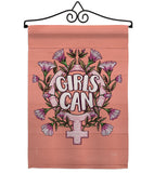 Girl Can - Support Inspirational Vertical Impressions Decorative Flags HG115251 Made In USA