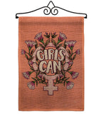 Girl Can - Support Inspirational Vertical Impressions Decorative Flags HG115251 Made In USA