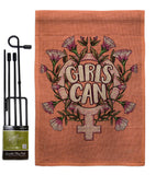 Girl Can - Support Inspirational Vertical Impressions Decorative Flags HG115251 Made In USA