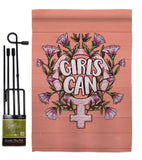 Girl Can - Support Inspirational Vertical Impressions Decorative Flags HG115251 Made In USA