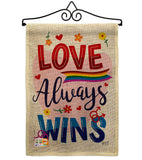 Love Always Wins - Support Inspirational Vertical Impressions Decorative Flags HG137201 Made In USA
