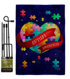 World Autism - Support Inspirational Vertical Impressions Decorative Flags HG137488 Made In USA