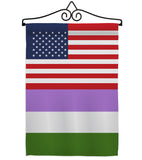 US Genderqueer pride - Support Inspirational Vertical Impressions Decorative Flags HG148034 Made In USA