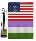 US Genderqueer pride - Support Inspirational Vertical Impressions Decorative Flags HG148034 Made In USA