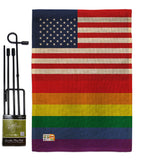 US Rainbow - Support Inspirational Vertical Impressions Decorative Flags HG148052 Made In USA