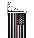 US Thin Pink Line - Support Inspirational Vertical Impressions Decorative Flags HG148055 Made In USA