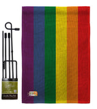 Rainbow - Support Inspirational Vertical Impressions Decorative Flags HG148640 Made In USA