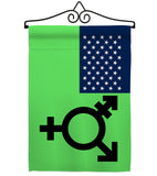 US Israeli transgender and genderqueer - Support Inspirational Vertical Impressions Decorative Flags HG148652 Made In USA