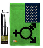 US Israeli transgender and genderqueer - Support Inspirational Vertical Impressions Decorative Flags HG148652 Made In USA