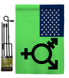 US Israeli transgender and genderqueer - Support Inspirational Vertical Impressions Decorative Flags HG148652 Made In USA