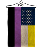 US Nonbinary flag - Support Inspirational Vertical Impressions Decorative Flags HG148656 Made In USA