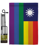 Taiwan Pride - Support Inspirational Vertical Impressions Decorative Flags HG148672 Made In USA