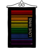 Love Wins Barcode - Support Inspirational Vertical Impressions Decorative Flags HG148687 Made In USA