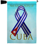 Pray For Cuba - Support Inspirational Vertical Impressions Decorative Flags HG170213 Made In USA