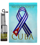 Pray For Cuba - Support Inspirational Vertical Impressions Decorative Flags HG170213 Made In USA