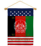 This Home Afghanistan - Support Inspirational Vertical Impressions Decorative Flags HG170218 Made In USA