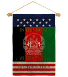 This Home Afghanistan - Support Inspirational Vertical Impressions Decorative Flags HG170218 Made In USA