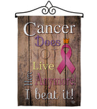Cancer Does Not Live Here Anymore Pink Ribbon - Support Inspirational Vertical Impressions Decorative Flags HG191187 Made In USA