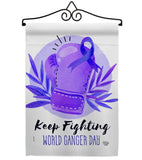 Keep Fighting - Support Inspirational Vertical Impressions Decorative Flags HG192418 Made In USA