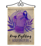 Keep Fighting - Support Inspirational Vertical Impressions Decorative Flags HG192418 Made In USA