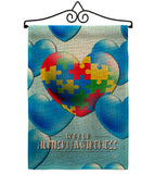 Heart Autism - Support Inspirational Vertical Impressions Decorative Flags HG192533 Made In USA