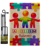 Support Autism - Support Inspirational Vertical Impressions Decorative Flags HG192534 Made In USA