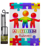 Support Autism - Support Inspirational Vertical Impressions Decorative Flags HG192534 Made In USA