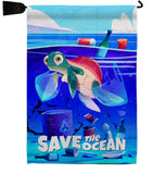 Save The Ocean - Support Inspirational Vertical Impressions Decorative Flags HG192700 Made In USA