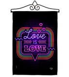 Love Is Love Neon - Support Inspirational Vertical Impressions Decorative Flags HG192724 Made In USA