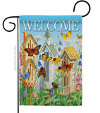 Welcome Butterfly Houses - Sweet Home Inspirational Vertical Impressions Decorative Flags HG100047 Made In USA