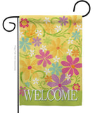 Welcome Daisy Garden - Sweet Home Inspirational Vertical Impressions Decorative Flags HG100052 Made In USA