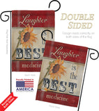 Welcome Laughter is the Best Medicine - Sweet Home Inspirational Vertical Impressions Decorative Flags HG100057 Made In USA