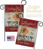 Welcome Laughter is the Best Medicine - Sweet Home Inspirational Vertical Impressions Decorative Flags HG100057 Made In USA