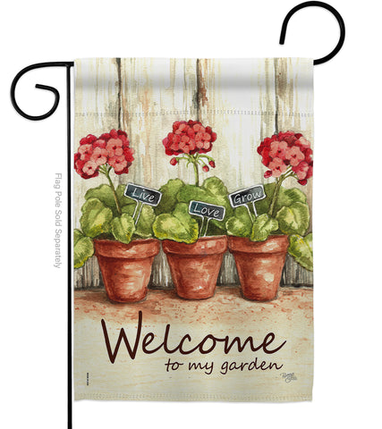 Welcome To My Garden - Sweet Home Inspirational Vertical Impressions Decorative Flags HG100064 Made In USA