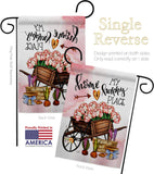 Tulips Happy Place - Sweet Home Inspirational Vertical Impressions Decorative Flags HG100081 Made In USA