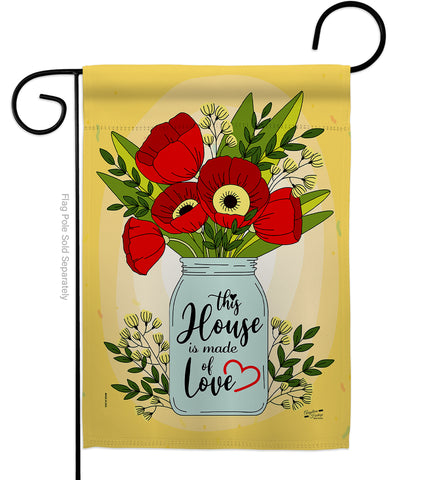 House of Love - Sweet Home Inspirational Vertical Impressions Decorative Flags HG137207 Made In USA