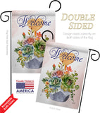 Welcome Succulent - Sweet Home Inspirational Vertical Impressions Decorative Flags HG137235 Made In USA