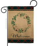 Cotton Eucalyptus Wreath - Sweet Home Inspirational Vertical Impressions Decorative Flags HG137244 Made In USA