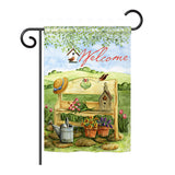 Welcome Garden Bench - Sweet Home Inspirational Vertical Impressions Decorative Flags HG100050 Printed In USA