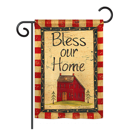 Bless Our Home - Sweet Home Inspirational Vertical Impressions Decorative Flags HG100069 Printed In USA