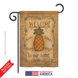 Welcome Sweet Pineapple - Sweet Home Inspirational Vertical Impressions Decorative Flags HG100071 Printed In USA